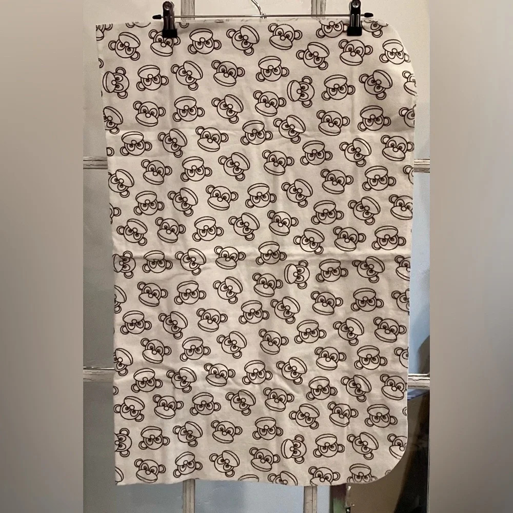 Lot Of 2 Flannel Receiving Blankets Monkeys/Alphabet Handmade